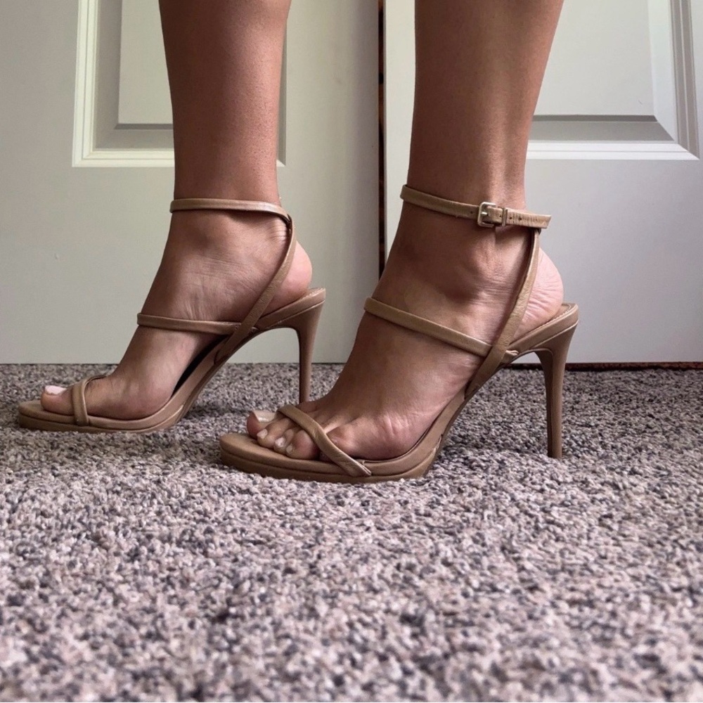 Express Tan Strappy Heels
